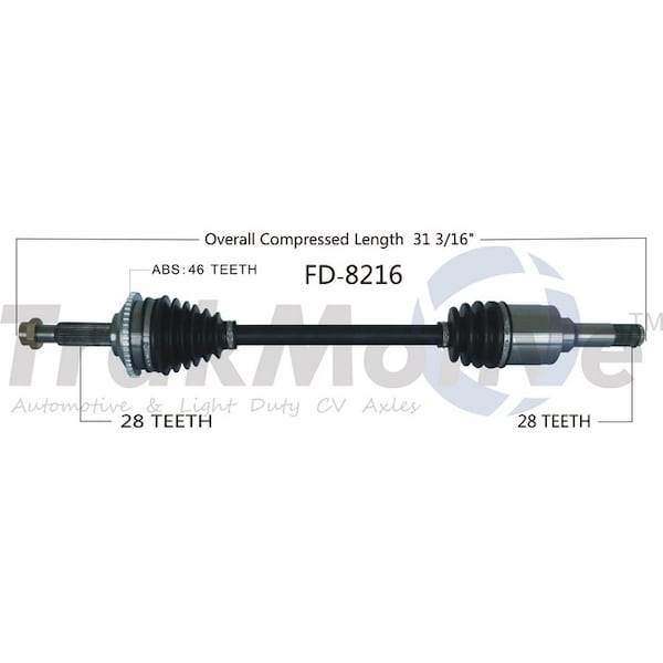 Surtrack Axle Cv Axle Shaft, Fd-8216 FD-8216 - main